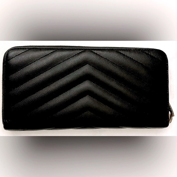 Saint Laurent YSL Quilted V Stitch Cassandra Zip Around Wallet full inclusion EC - Picture 4 of 12